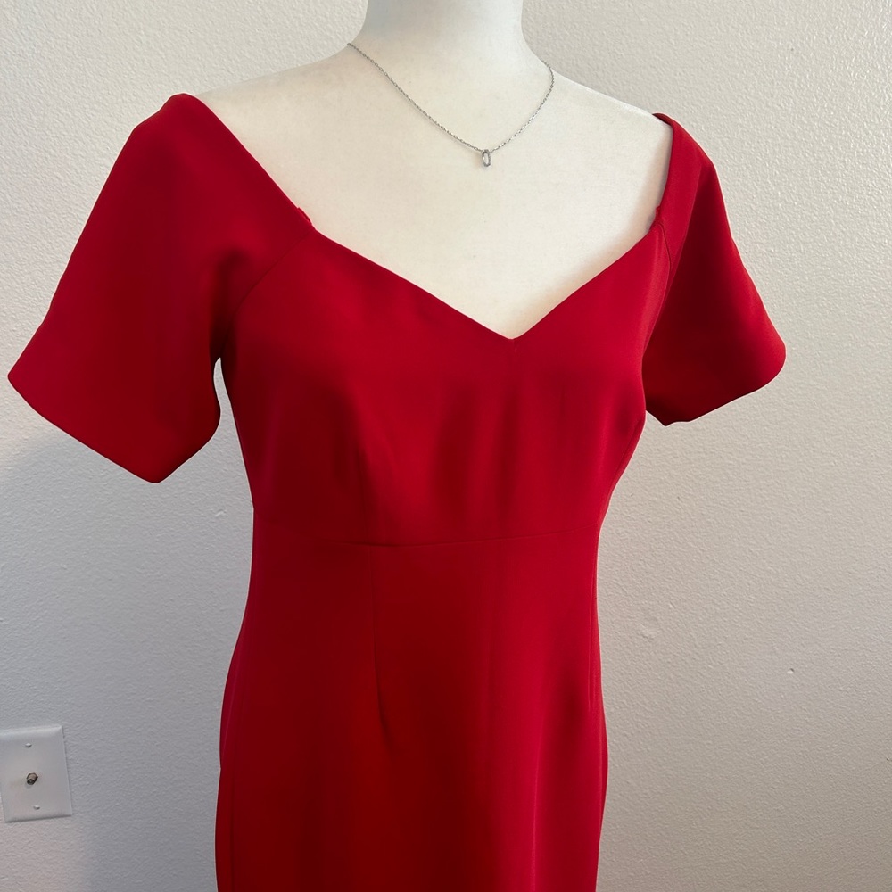 Cinq a Spet Red Marta Carmine Peplum Dress